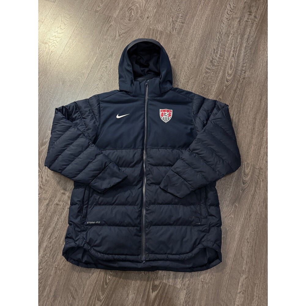 Men L Nike USMNT Team USA Soccer Team Issued Storm-FIT Parka Puffer Jacket RARE